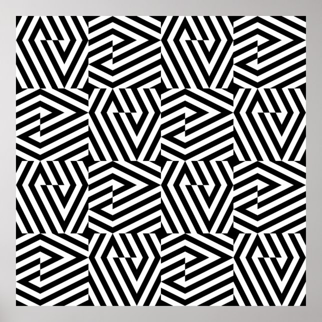 Nahtlose Textur mit schräg schwarzer Bandgeometrie Poster (Vorne)