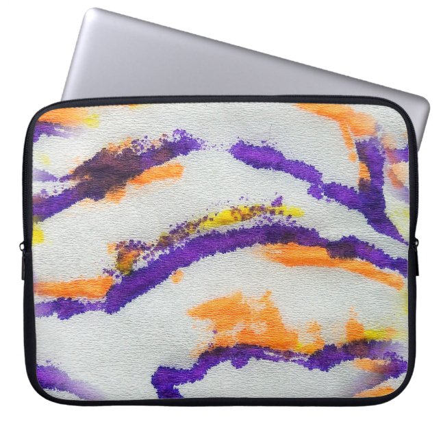 Nahtlose Tierzebra. Kunstmuster. Abstrakt Laptopschutzhülle (Vorderseite)