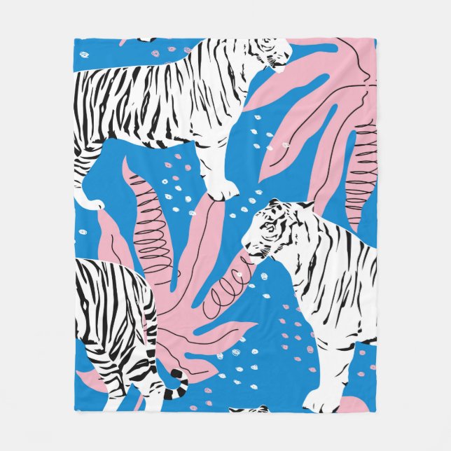 Nahtlose Tiger-Muster, Hintergrund wild lebender T Fleecedecke (Vorderseite)