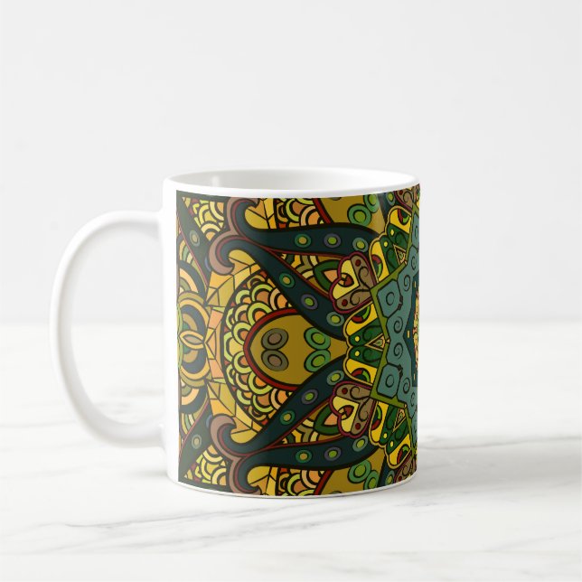 Nahtlose tracery Kachel-Design. Ethnischer Name Kaffeetasse (Links)