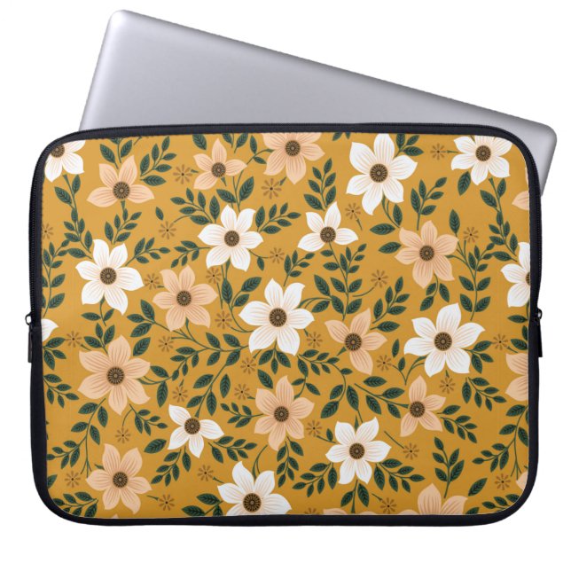 nahtlose traditionelle Blume Laptopschutzhülle (Vorderseite)