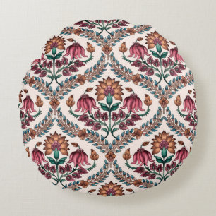 Nahtlose traditionelle Mughal-Kunst, Muster, flora Rundes Kissen