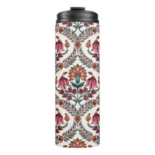 Nahtlose traditionelle Mughal-Kunst, Muster, flora Thermosbecher