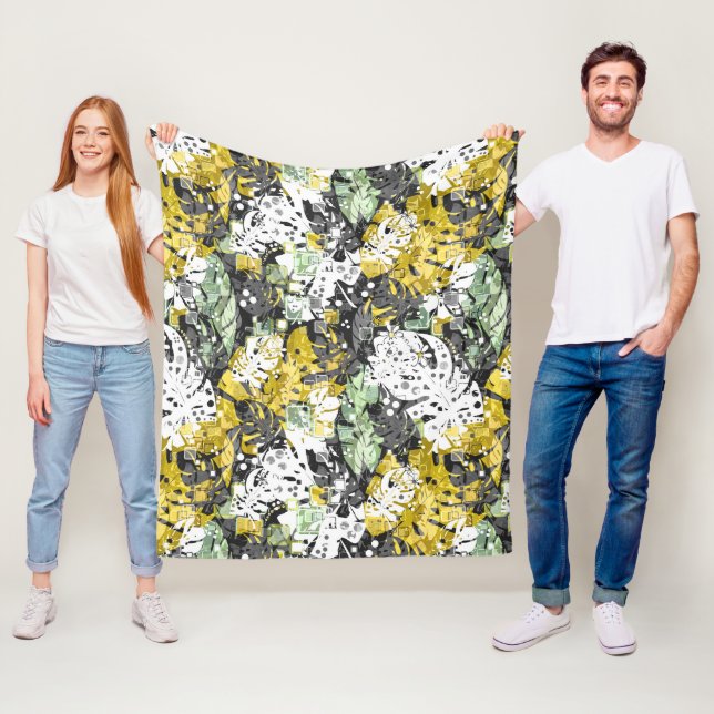 Nahtlose tropische Dschungel exotische Blätter abs Fleecedecke (Beispiel)