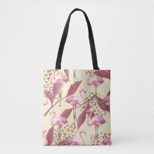 Nahtlose tropische Muster mit rosa Flamingo, Lev