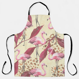 Nahtlose tropische Muster mit rosa Flamingo, Lev Schürze