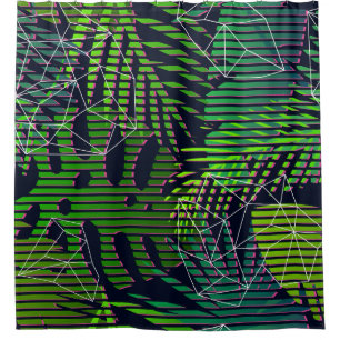 Nahtlose tropische Muster mit tropischen Pflanze.  Duschvorhang