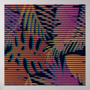 Nahtlose tropische Muster mit tropischen Pflanze. Poster