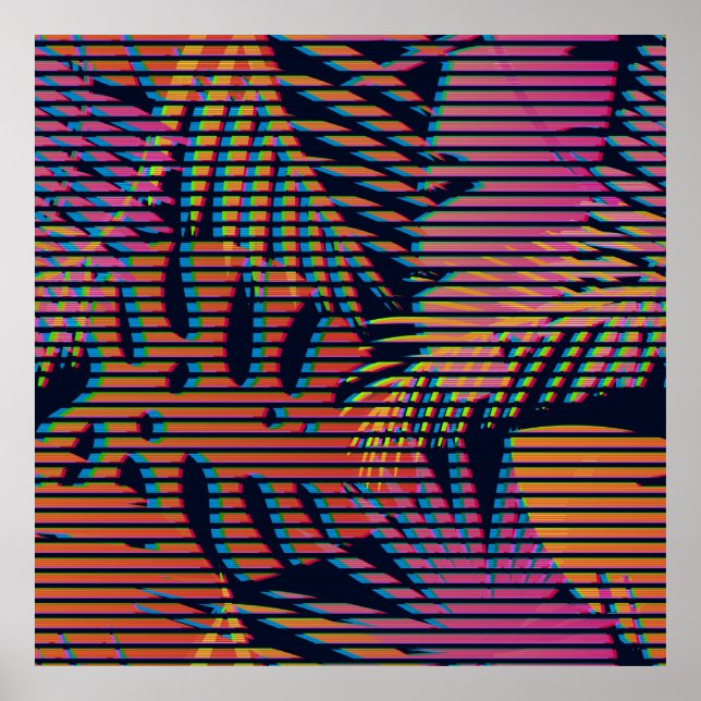 Nahtlose tropische Muster mit tropischen Pflanze.  Poster (Vorne)