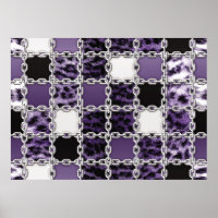 Nahtlose ultraviolette Leoparden und Silberkettche