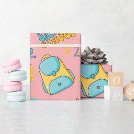 Nahtlose Umschlagpapier: Papierflieger-Schultasche Geschenkpapier