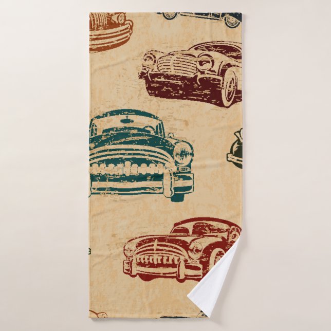 Nahtlose Vintage Auto Hintergrund. Badehandtuch (Badehandtuch)
