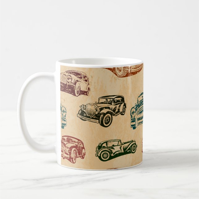 Nahtlose Vintage Auto Hintergrund. Kaffeetasse (Links)
