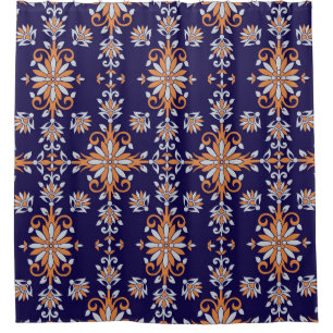 Nahtlose Vintage Blumenmuster Duschvorhang