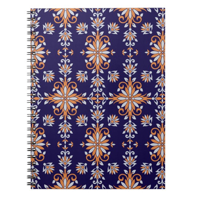 Nahtlose Vintage Blumenmuster Notizblock (Vorderseite)