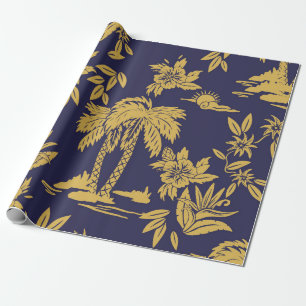 Nahtlose Vintage Designs mit Hawaii, trop Geschenkpapier