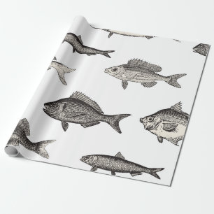 Nahtlose Vintage Fischgemusterung, Fische, Patter Geschenkpapier
