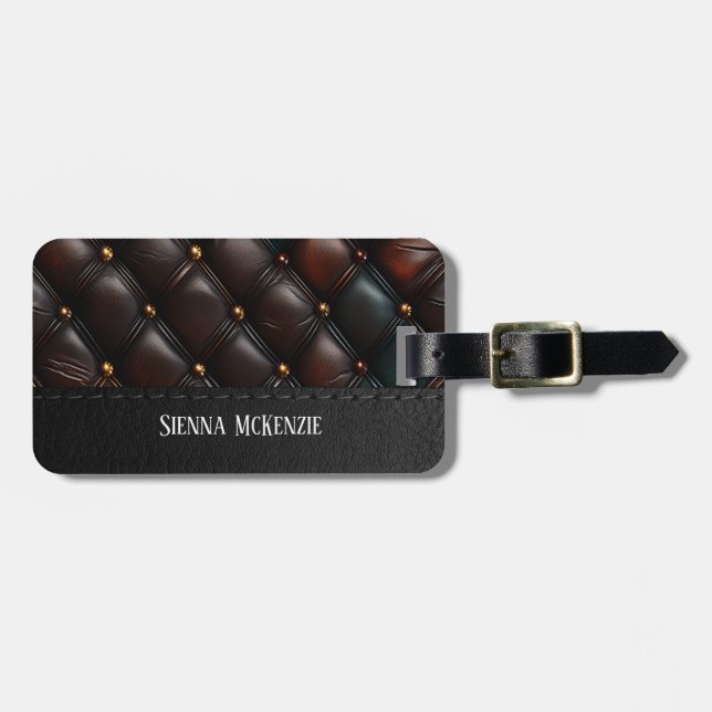 Nahtlose Vintage Gepäckmarke Gepäckanhänger (Vorderseite horizontal)