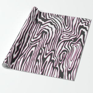 Nahtlose Vintage Kontur in Schwarz, Weiß und Rosa Geschenkpapier