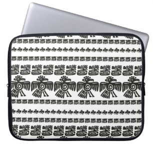 Nahtlose Vintage Maya-Muster. Schwarzweißeth Laptopschutzhülle