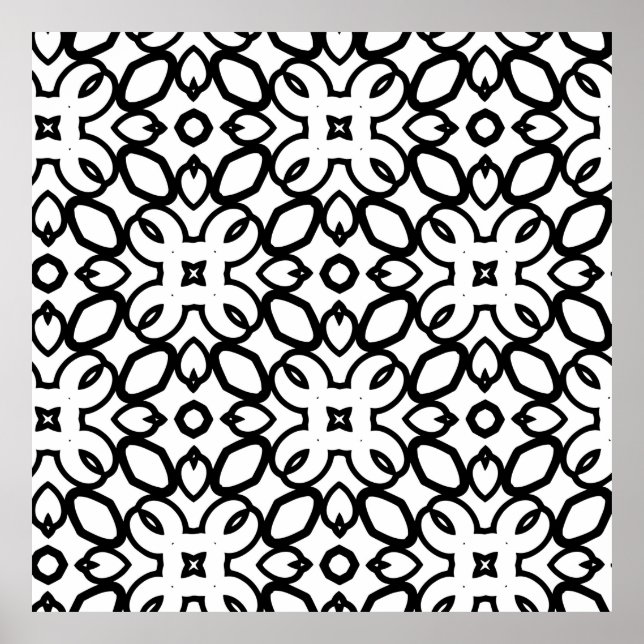 Nahtlose Vintage Muster in geometrischen Ornamente Poster (Vorne)