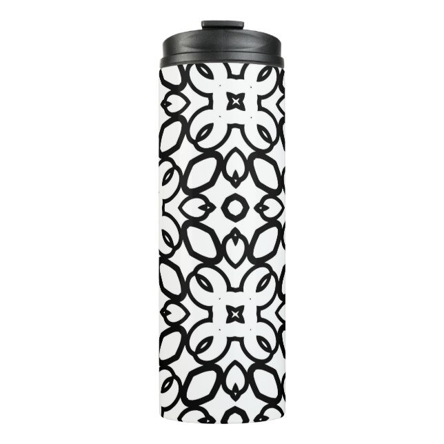 Nahtlose Vintage Muster in geometrischen Ornamente Thermosbecher (Vorderseite)