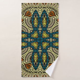 Nahtlose Vintage Muster in orientalischer Blume Badehandtuch