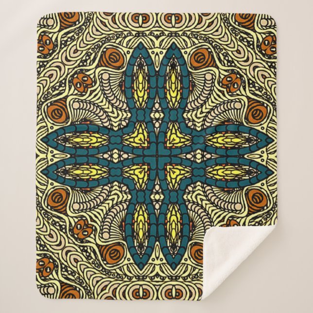 Nahtlose Vintage Muster in orientalischer Blume  Sherpadecke (Vorderseite)