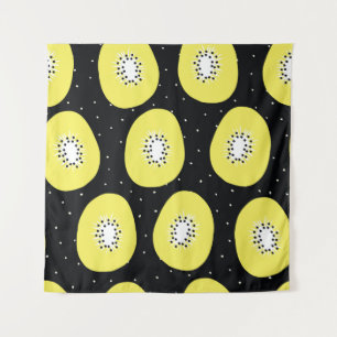 Nahtlose Vintage Muster Kiwi Frucht. Handgezogene Wandteppich