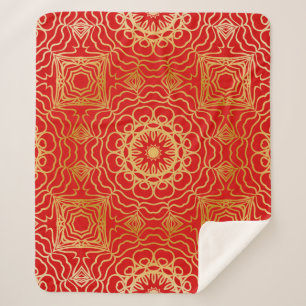 Nahtlose Vintage Muster mit abstrakter Blüte und Sherpadecke