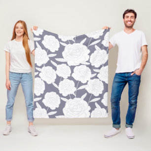 Nahtlose Vintage-Rose Fleecedecke