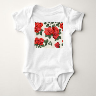 Nahtlose Vintage Rose Muster, Blumendesign. Baby Strampler
