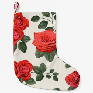 Nahtlose Vintage Rose Muster, Blumendesign. Kleiner Weihnachtsstrumpf
