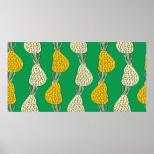 Nahtlose Vintage Textur mit zeichnend Bäumen Poster