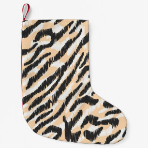 Nahtlose Vintage Zebraleoparden Kleiner Weihnachtsstrumpf