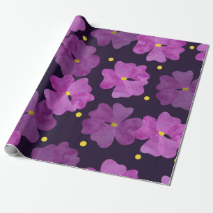 Nahtlose violette Blume. Wasserfarbe Geschenkpapier