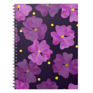 Nahtlose violette Blume. Wasserfarbe Notizblock