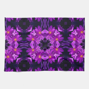 Nahtlose violette Blumen Geschirrtuch