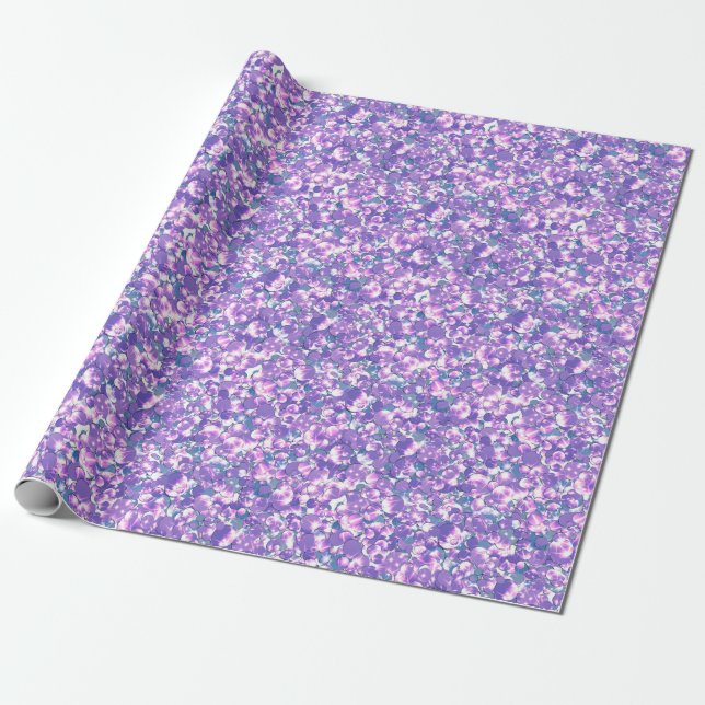 Nahtlose violette lila Silberglatter-Glitzern gl Geschenkpapier (Ungerollt)