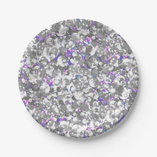 Nahtlose violette lila Silberglatter-Glitzern gl Pappteller