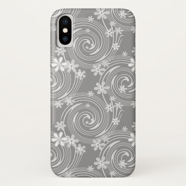 Nahtlose violette, wirbelfarbene Blume Case-Mate iPhone Hülle (Rückseite)