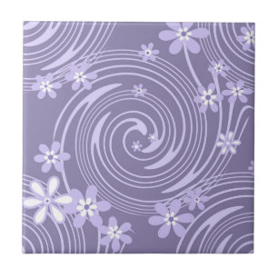 Nahtlose violette, wirbelfarbene Blume Fliese