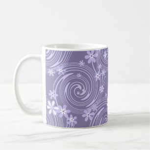 Nahtlose violette, wirbelfarbene Blume Kaffeetasse