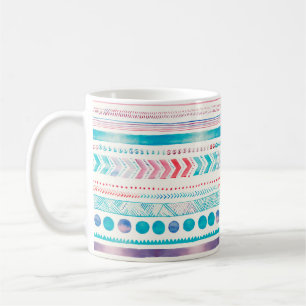 Nahtlose Wasserfarbe Ethnisches Stammbaum Ornament Kaffeetasse