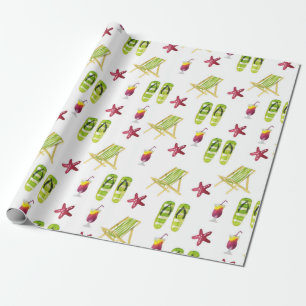Nahtlose Wasserfarbe Sommermuster klein Geschenkpapier