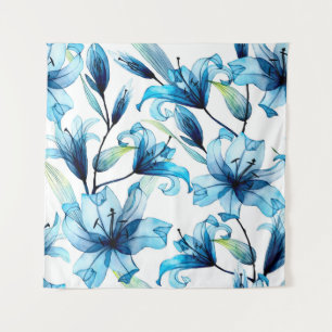 Nahtlose Wasserfarben-Muster mit durchsichtigem Fl Wandteppich