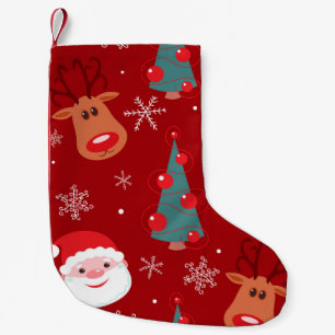 Nahtlose Weihnachtsmuster mit Rentiersalm Kleiner Weihnachtsstrumpf
