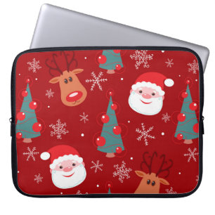 Nahtlose Weihnachtsmuster mit Rentiersalm Laptopschutzhülle