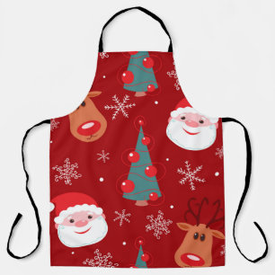 Nahtlose Weihnachtsmuster mit Rentiersalm Schürze
