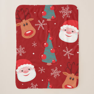 Nahtlose Weihnachtsmuster mit Rentiersalm Sherpadecke